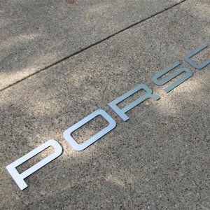 PORSCHE DEALERS SCRIPT BRUSHED ALUMINUM LETTERS SI